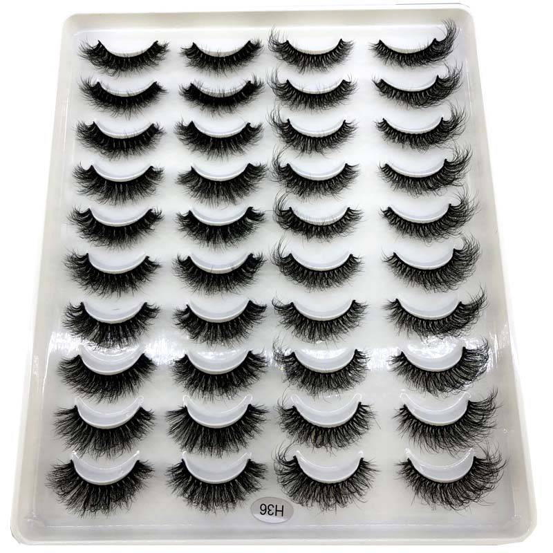 New 20 pairs natural false eyelashes fake lashes long makeup 3d mink eyelashes eyelash extension mink eyelashes for beauty - Quid Mart