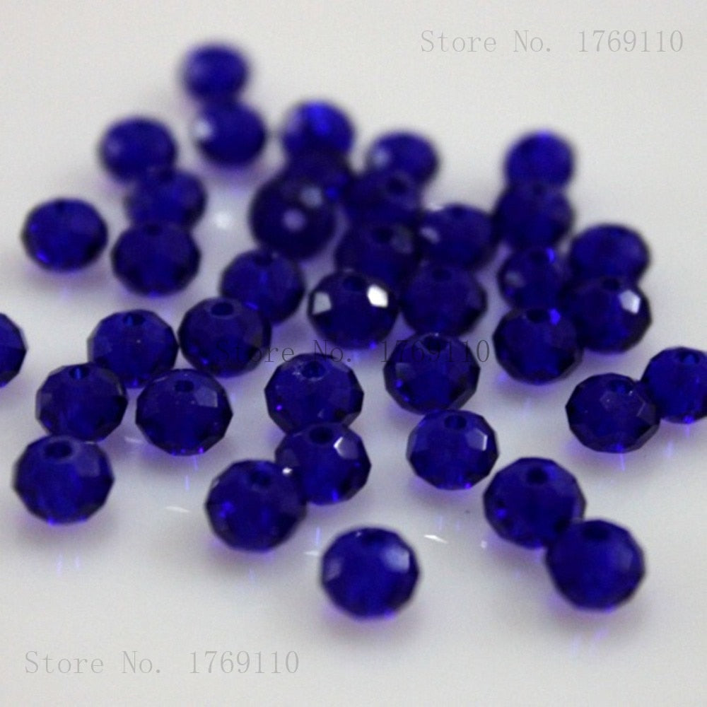 Isywaka Light Blue Colors 4*6mm 50pcs Rondelle  Austria faceted Crystal Glass Beads Loose Spacer Round Beads for Jewelry Making - Quid Mart