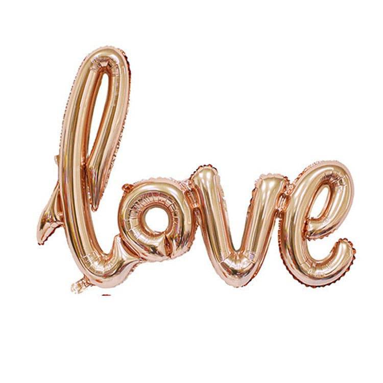 108cm LOVE Letter Foil Balloon Wedding Valentines Anniversary  Birthday Party Decoration Champagne Cup Photo Booth Props - Quid Mart