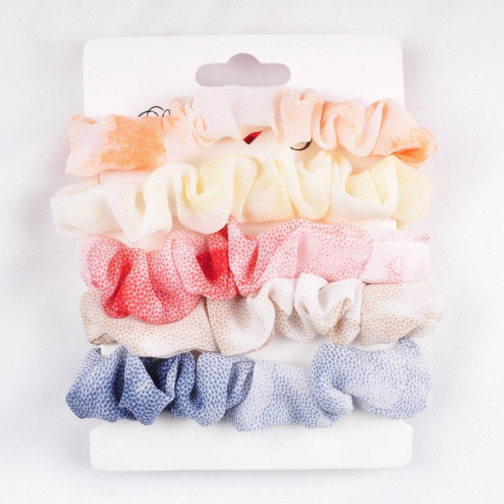 4/6 Pcs Woman Velvet Scrunchies - Fashion Hair Ties, Ponytail Holders - Quid Mart