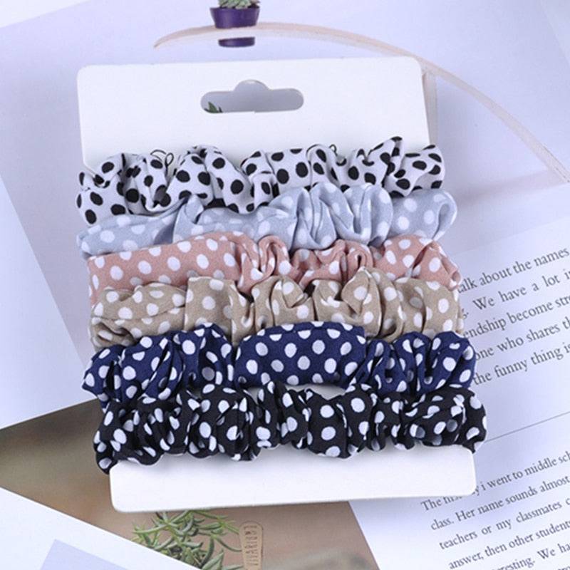 4/6 Pcs Woman Velvet Scrunchies - Fashion Hair Ties, Ponytail Holders - Quid Mart