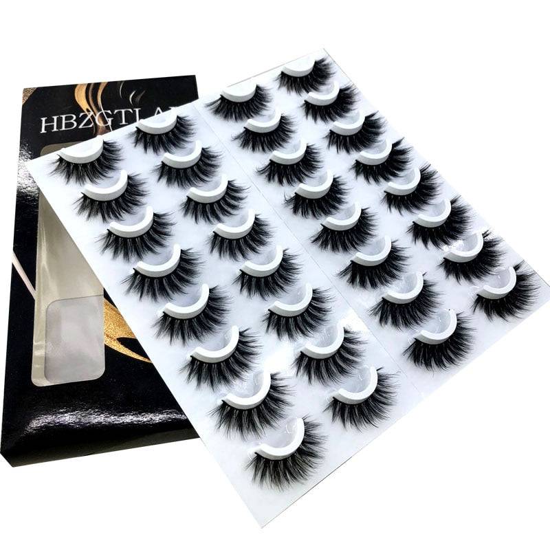 NEW 2-20 pairs 8-25mm fake Eyelashes 100% Mink Eyelashes Mink Lashes Natural Dramatic Volume Eyelashes Extension False Eyelashes - Quid Mart