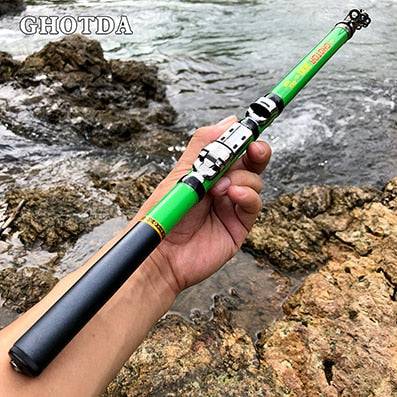 Portable High Carbon 3.0/2.7/2.4/2.1/1.8/1.5M Fishing Rod Spinning Telescopic Spinning Rod Ultralight Rock Fishing Rod - Quid Mart