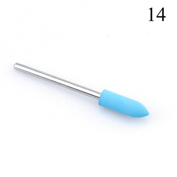 1pcs Silicone Nail Drill Milling Cutter Drill Bits Files Burr Buffer for Electric Machine Nail Art Grinder Cuticle Cutter Tools - Quid Mart