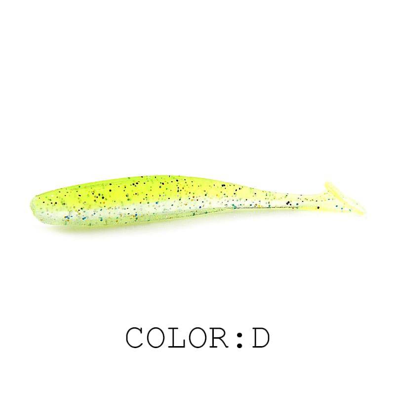 Supercontinent  Soft Lures 50mm 75mm 100mm  Baits Fishing Lure Leurre Shad Double Color Silicone Bait T Tail Wobblers - Quid Mart