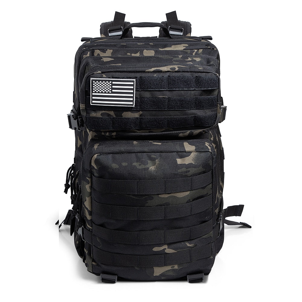 50L Camouflage Army Backpack Men Military Tactical Bags Assault Molle backpack Hunting Trekking Rucksack Waterproof Bug Out Bag - Quid Mart
