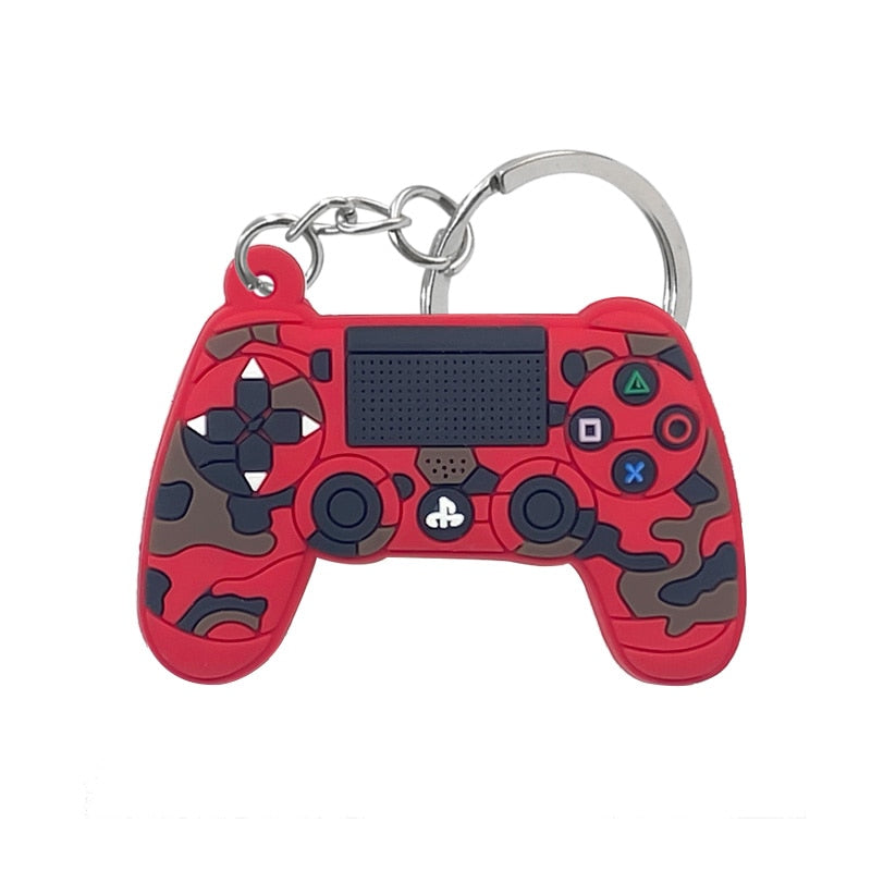 1PCS PVC new style Game Machine Keychain &amp; Keyring Cute Gamepad Joystick Key Chain Keychains Bag Car Hanging fit men boy keys - Quid Mart