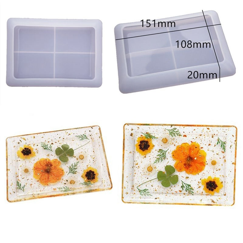 DIY Crystal Silicone Mold Three-layer Fruit Plate Tea Plate Disc Epoxy Resin Molds Cup Pad Mould For Resin Art Home Decoration - Quid Mart