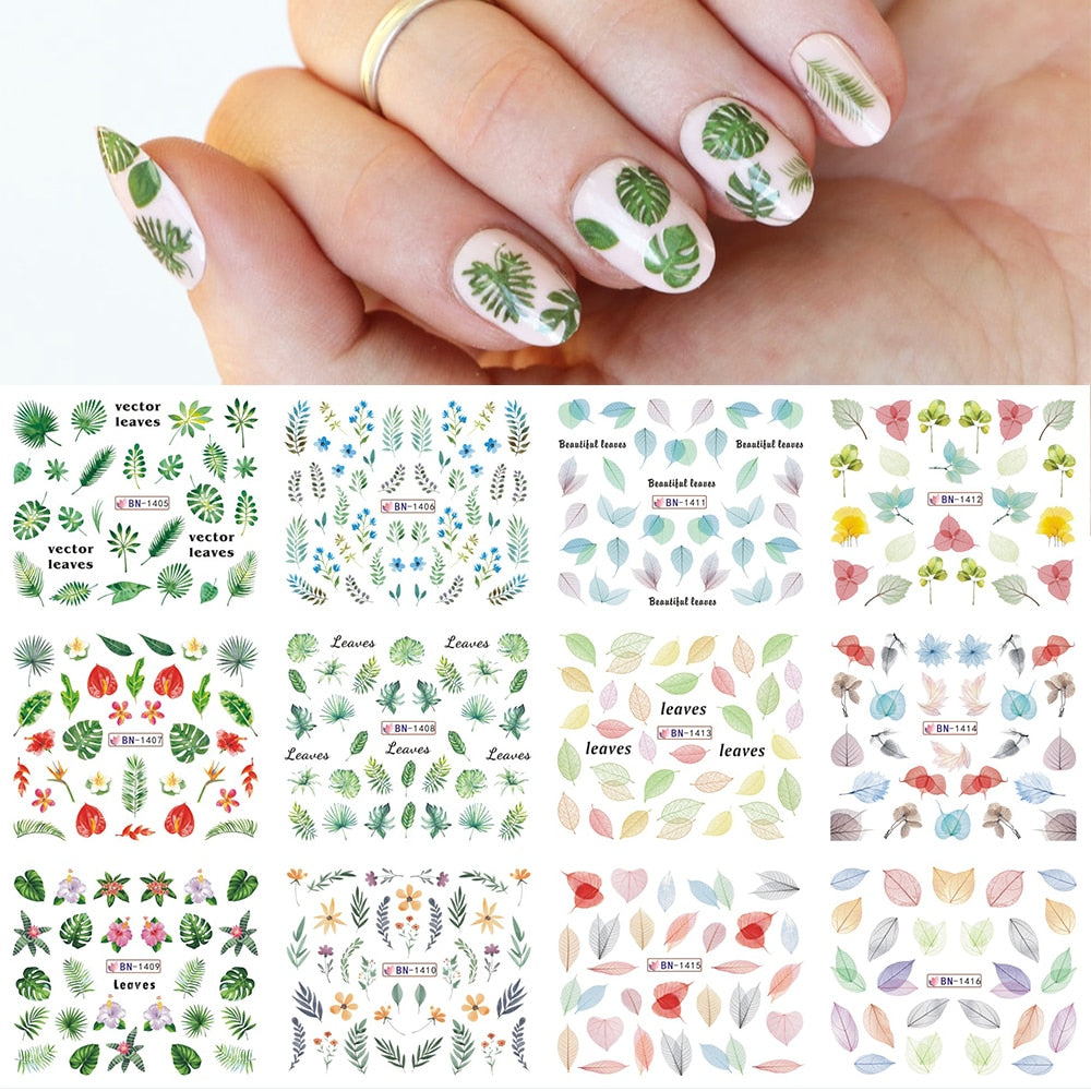 12pcs Valentines Manicure Love Letter Flower Sliders for Nails Inscriptions Nail Art Decoration Water Sticker Tips GLBN1489-1500 - Quid Mart