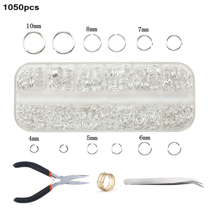 Alloy Accessories Jewelry Findings Set Jewelry Making Tools Copper Wire Open Jump Rings Earring Hook Jewelry Making Supplies Kit - Quid Mart