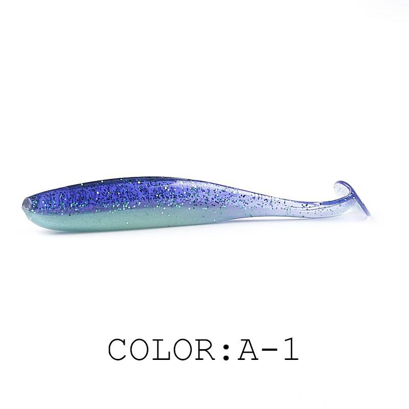 Supercontinent  Soft Lures 50mm 75mm 100mm  Baits Fishing Lure Leurre Shad Double Color Silicone Bait T Tail Wobblers - Quid Mart