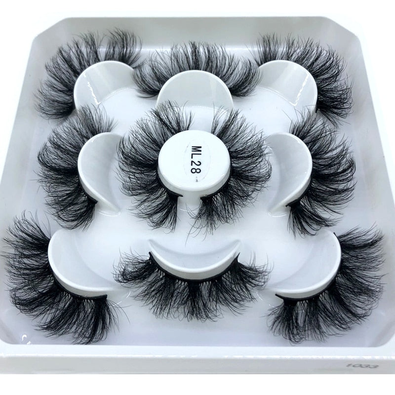 2023 New 5 pairs natural false eyelashes fake lashes long makeup 3d mink lashes eyelash extension mink eyelashes short eyelashes - Quid Mart