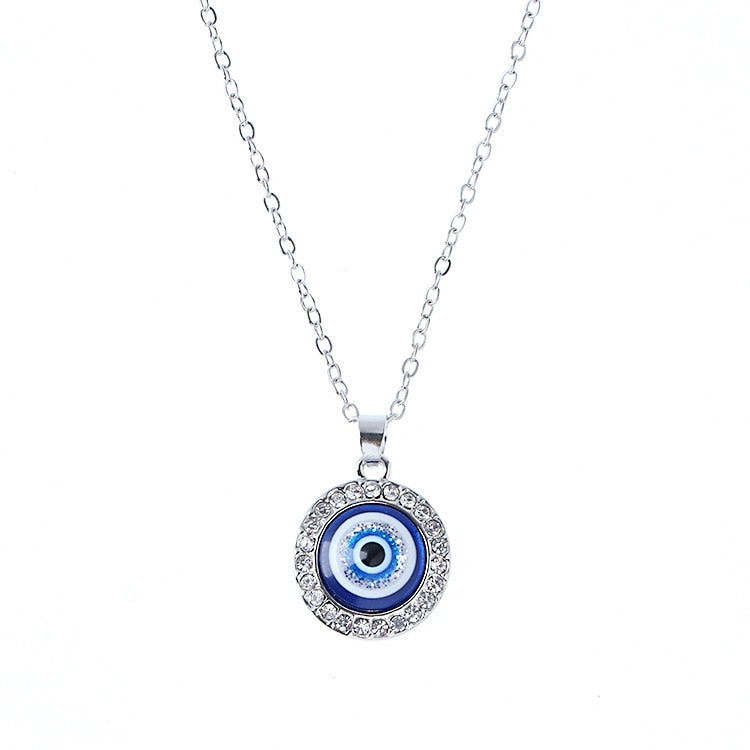 Antique 25MM 30MM 35MM Deep Sea Blue Evil Eye Pendant Necklace Turkish Blue Eye Choker Glass Eye Leather Rope Chain Jewelry Gift - Quid Mart
