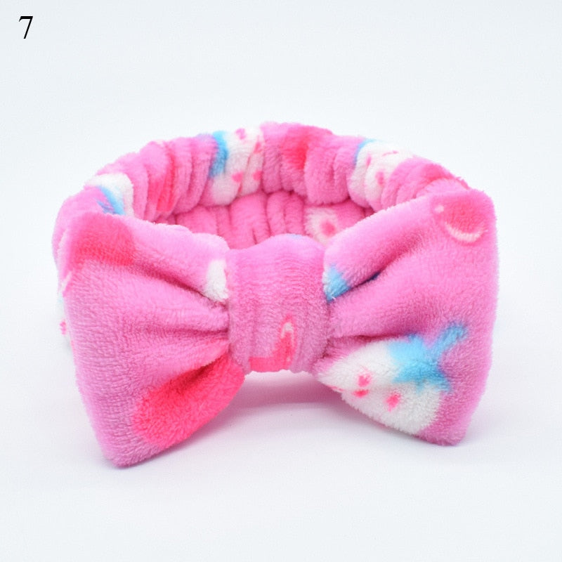 Letter "OMG" Coral Fleece Bow Headbands - Cute Hair Accessories - Quid Mart