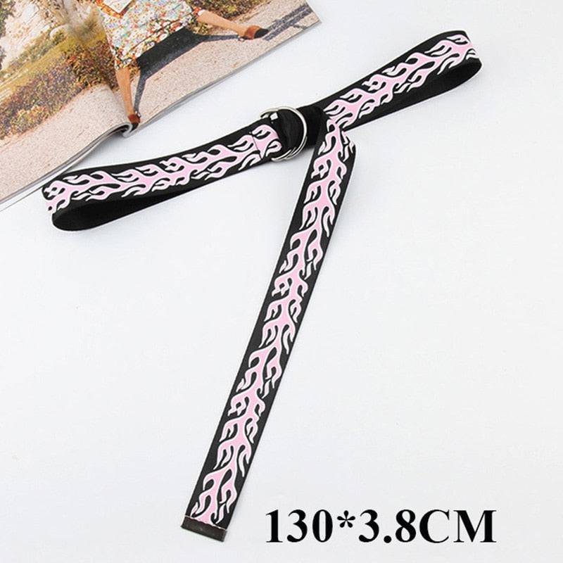 Canvas Belts for Women and Men - Letter Printed, Long Waist Strap - Quid Mart