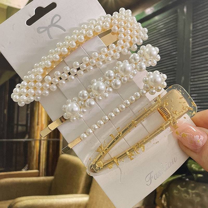 Simulated Pearl Hair Clips: Stylish Women's Hair Accessories - Quid Mart