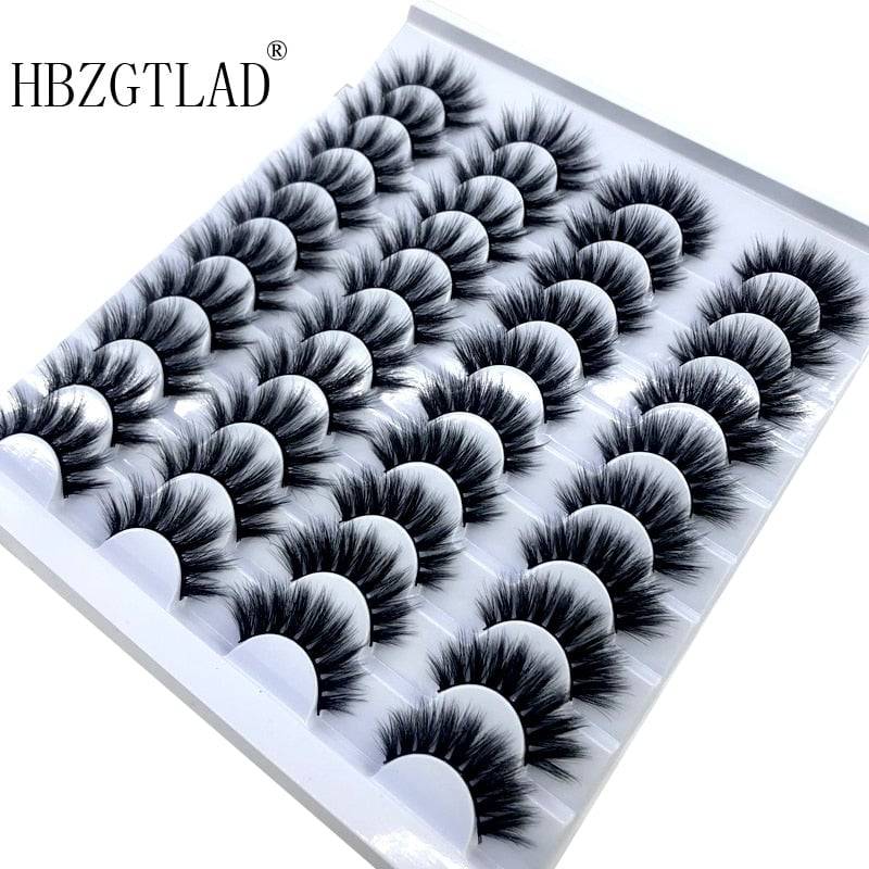 NEW 2-20 pairs 8-25mm fake Eyelashes 100% Mink Eyelashes Mink Lashes Natural Dramatic Volume Eyelashes Extension False Eyelashes - Quid Mart