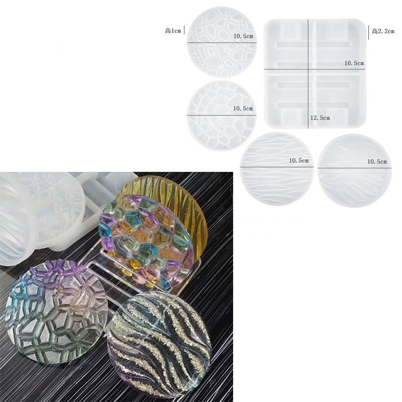 DIY Crystal Silicone Mold Three-layer Fruit Plate Tea Plate Disc Epoxy Resin Molds Cup Pad Mould For Resin Art Home Decoration - Quid Mart