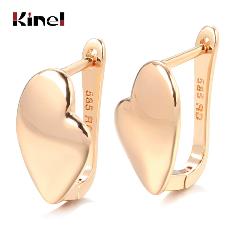 Kinel Hot Fashion Glossy Dangle Earrings 585 Rose Gold Simple Square Earrings For Women High Quality Daily Fine Jewelry - Quid Mart