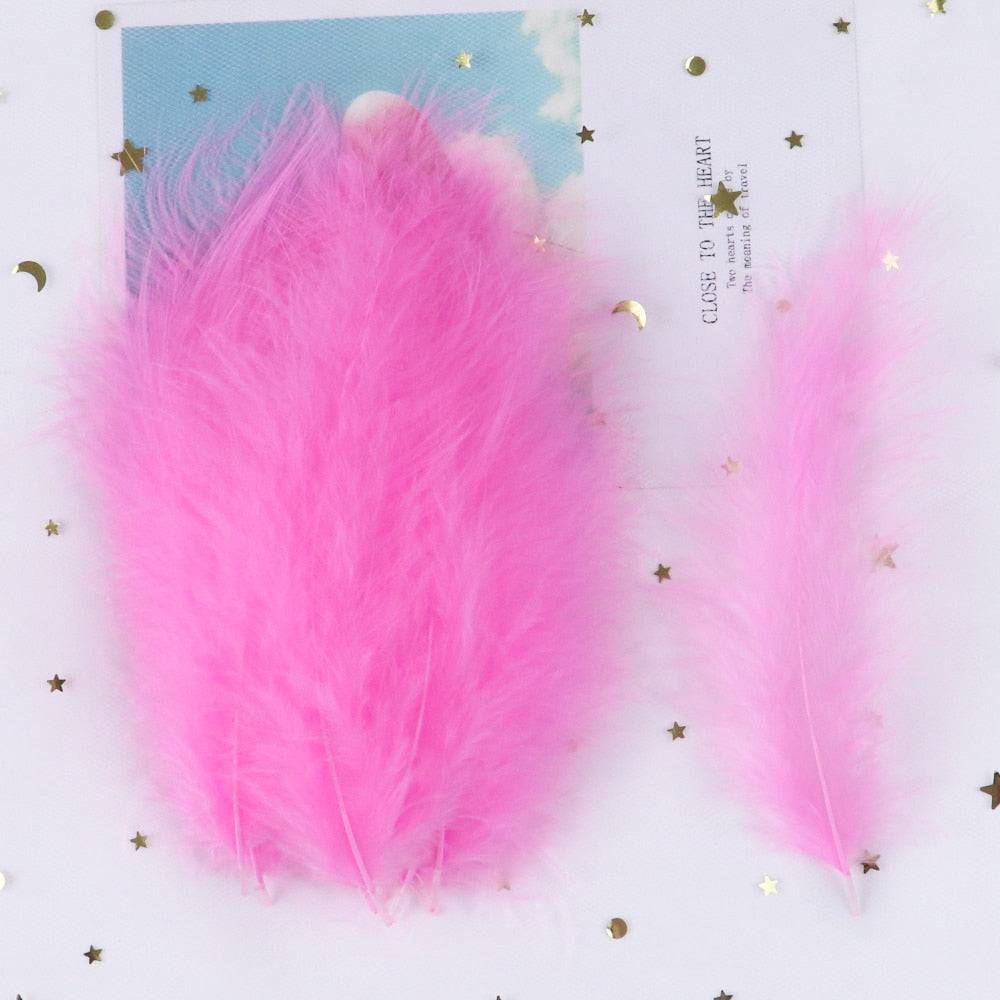 Fluffy Marabou Turkey Feather For Crafts 10-15cm Natural Plumas Jewelry Making Wedding Party Decorative Dream Catcher Feathers - Quid Mart