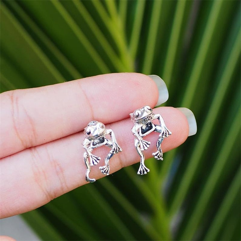 Cute Frog Earrings For Women Girls Animal Gothic Stud Earrings Piercing Female Korean Jewelry Brincos - Quid Mart