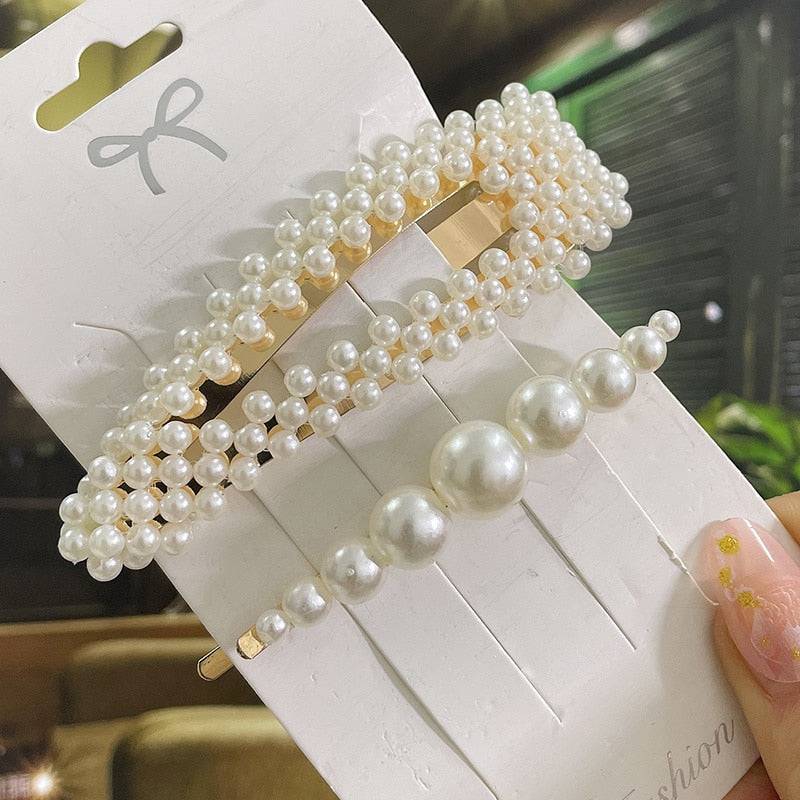 Simulated Pearl Hair Clips: Stylish Women's Hair Accessories - Quid Mart