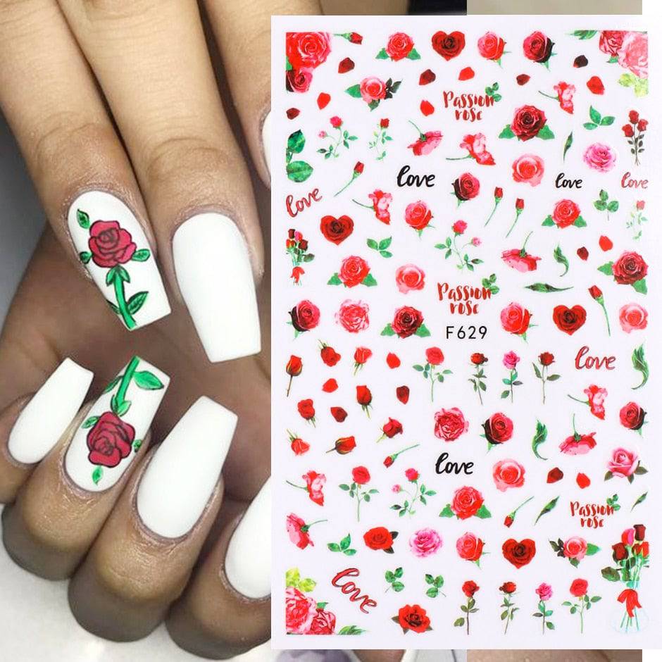 3D Valentine Sticker for Nails Cute Cartoon Lover Sliders for Nail Gang Girl DIY Design Decals Manicure Nail Art Decor GLF106 - Quid Mart