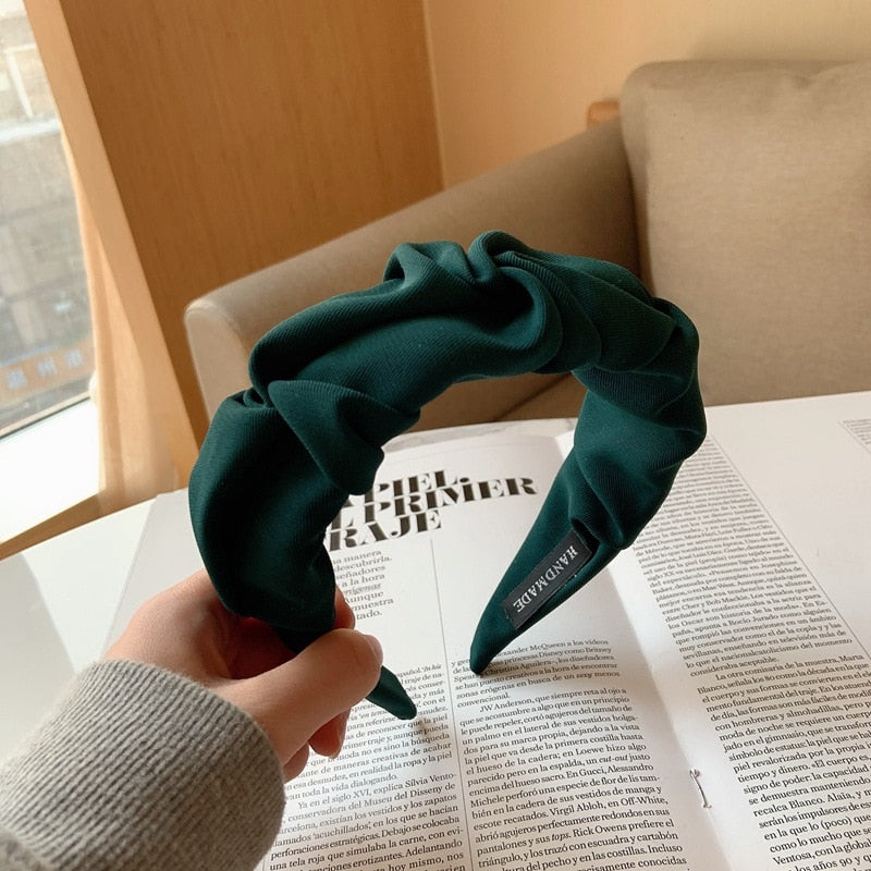 Chic Five Flower Hair Band - Solid Color Folds Pattern Headbands for Women - Quid Mart