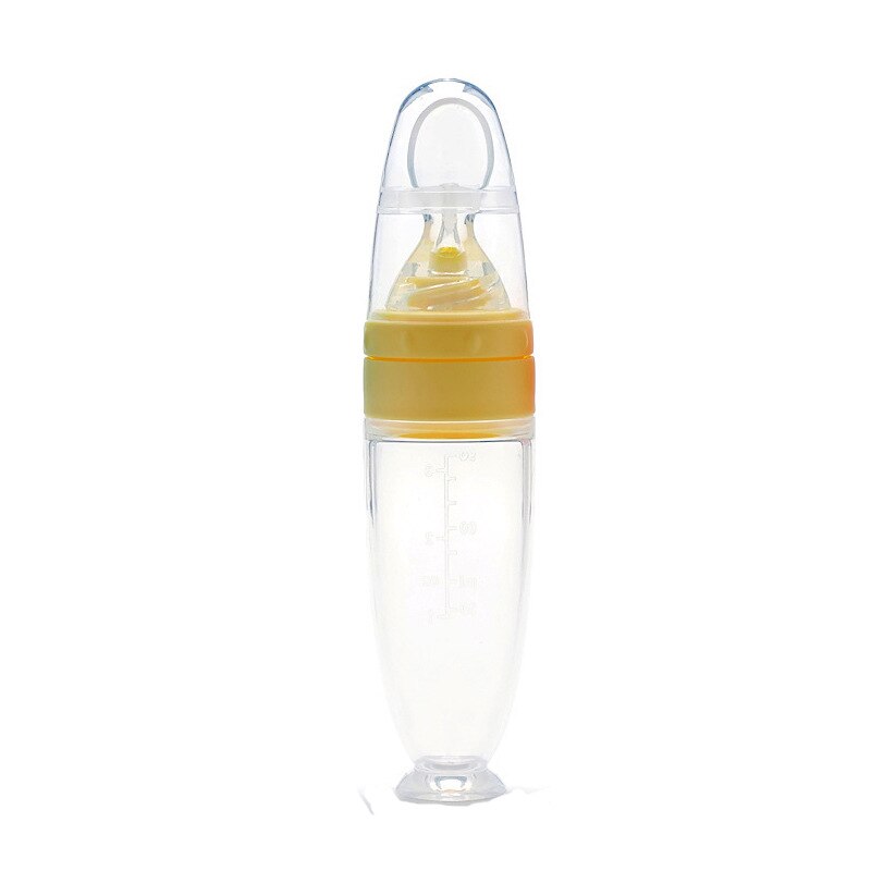 Imebaby Silicone Rice Paste Bottle with Feeding Spoon - Safe, and Portable - Quid Mart