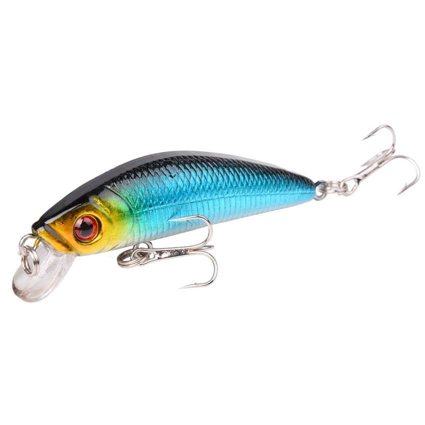 Aorace Minnow Fishing Lure 70mm 8g 3D Eyes Crankbait wobbler Artificial Plastic Hard Bait Fishing Tackle - Quid Mart