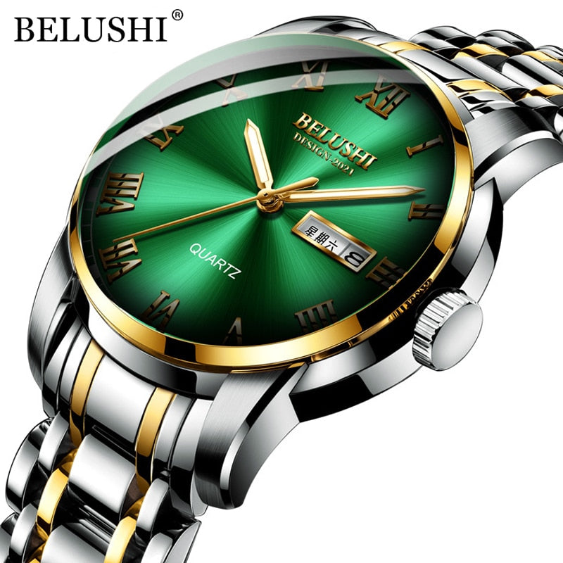 BELUSHI Luxury Men's Quartz Watch - Stainless Steel, Waterproof - Quid Mart