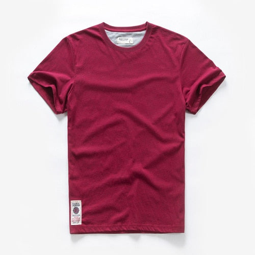 Men's Cotton Solid Color Tee: Casual O-neck, High Quality Top - Quid Mart