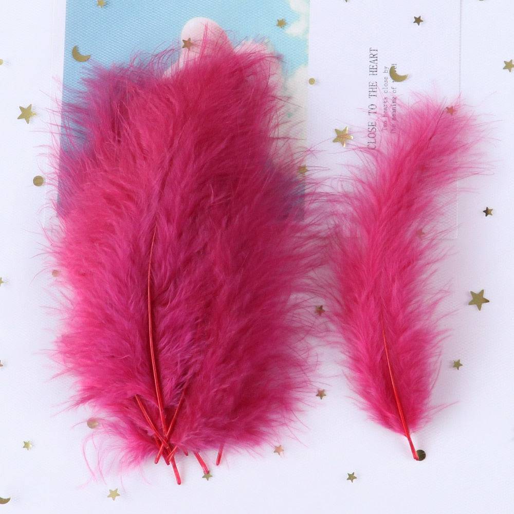 Fluffy Marabou Turkey Feather For Crafts 10-15cm Natural Plumas Jewelry Making Wedding Party Decorative Dream Catcher Feathers - Quid Mart