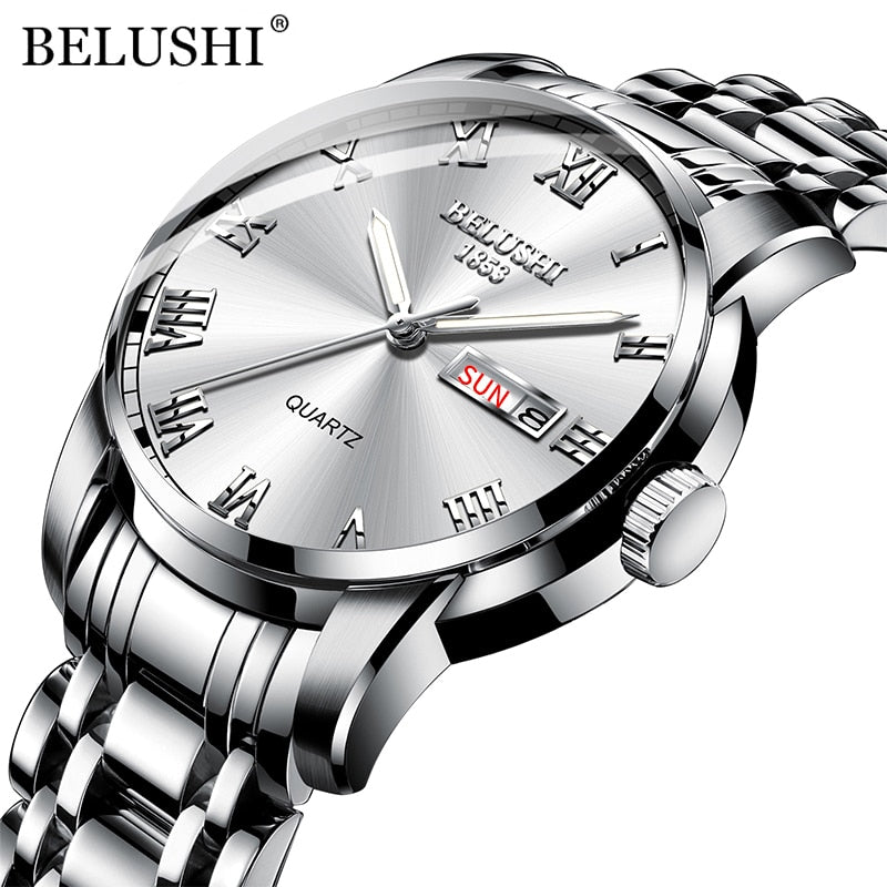 BELUSHI Luxury Men's Quartz Watch - Stainless Steel, Waterproof - Quid Mart