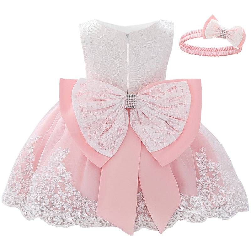 Newborn Baby Girl Lace Dresses with Long Sleeves - Quid Mart