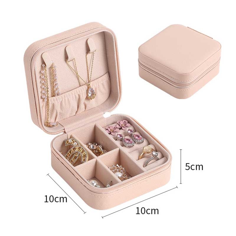 PU Jewelry Organizer Display Travel Jewelry Case Boxes Travel Portable Jewelry Box Storage Organizer Earring Holder Gifts - Quid Mart