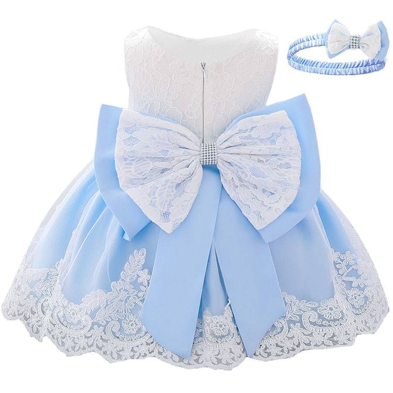 Newborn Baby Girl Lace Dresses with Long Sleeves - Quid Mart