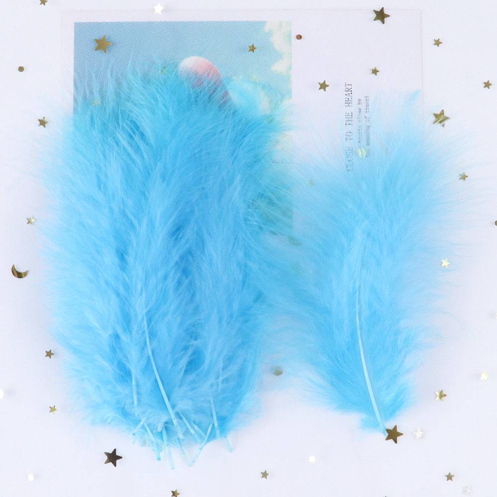 Fluffy Marabou Turkey Feather For Crafts 10-15cm Natural Plumas Jewelry Making Wedding Party Decorative Dream Catcher Feathers - Quid Mart