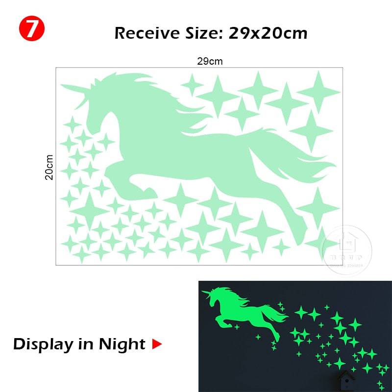 Luminous Moon and Stars Wall Stickers for Kids Room Baby Nursery Home Decoration Wall Decals Glow in the Dark Bedroom Ceiling - Quid Mart
