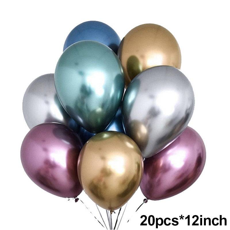 20Pcs Rose Gold Balloon Set Confetti Metallic Balloons Birthday Party Wedding Decoration Anniversary Globals Baby Shower Balloon - Quid Mart