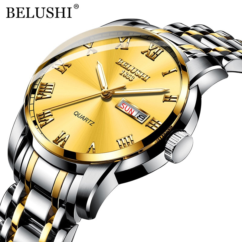 BELUSHI Luxury Men's Quartz Watch - Stainless Steel, Waterproof - Quid Mart