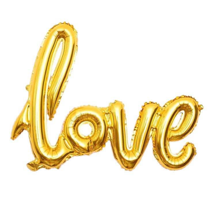 108cm LOVE Letter Foil Balloon Wedding Valentines Anniversary  Birthday Party Decoration Champagne Cup Photo Booth Props - Quid Mart