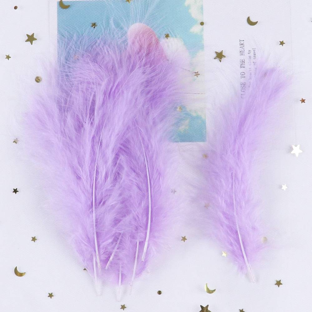 Fluffy Marabou Turkey Feather For Crafts 10-15cm Natural Plumas Jewelry Making Wedding Party Decorative Dream Catcher Feathers - Quid Mart