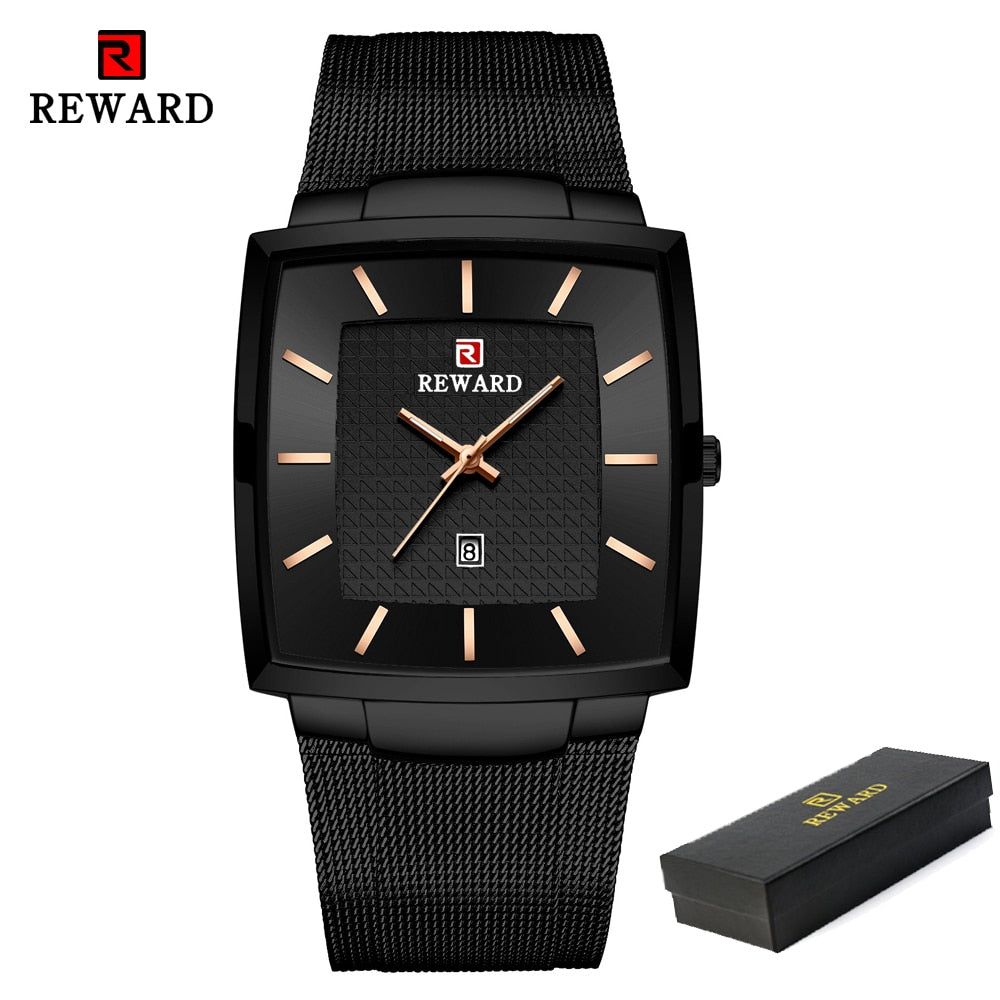 REWARD Fashion Blue Men&#39;s Watches 2023 New Top Luxury Brand Watch Men Business Waterproof Stainless Steel Quartz Wristwatch - Quid Mart