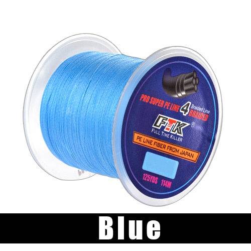 FTK 114M PE Braided Wire Fishing Line 125Yards 4 Strands 0.10mm-0.40mm 8LB-60LB Japan Incredibly Strong Multifilament Fiber Line - Quid Mart