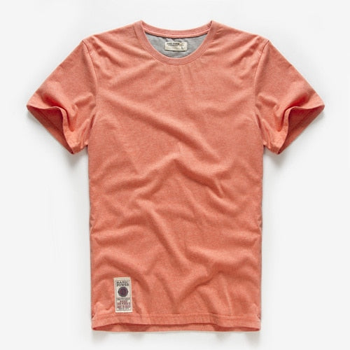 Men's Cotton Solid Color Tee: Casual O-neck, High Quality Top - Quid Mart
