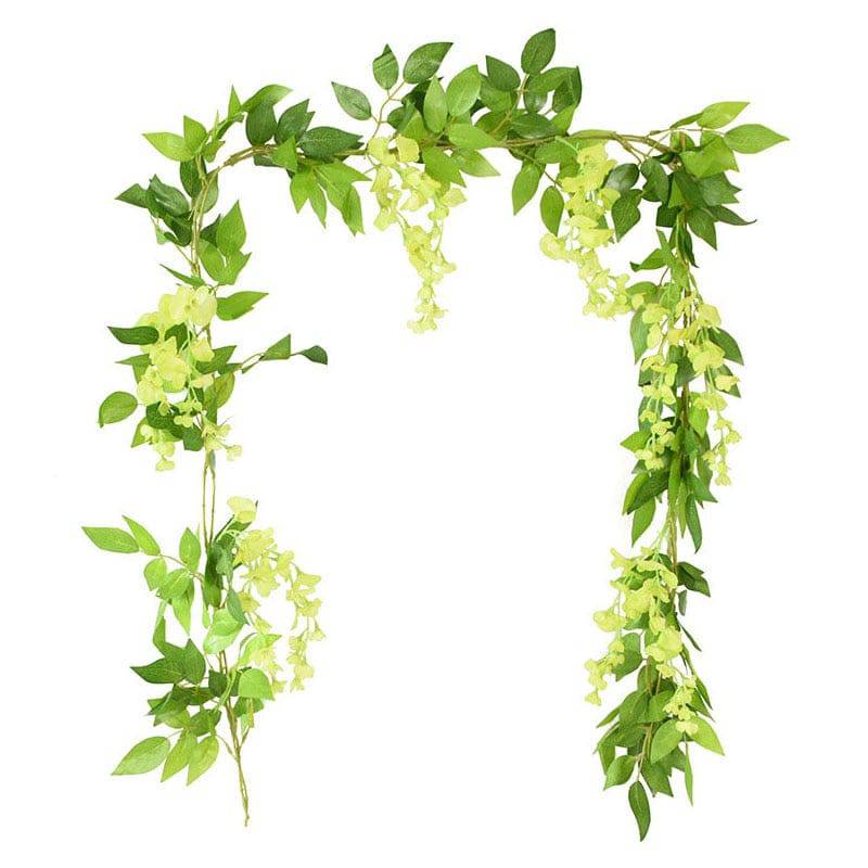 180cm Fake Ivy Wisteria Flowers Artificial Plant Vine Garland for Room Garden Decorations Wedding Arch Baby Shower Floral Decor - Quid Mart