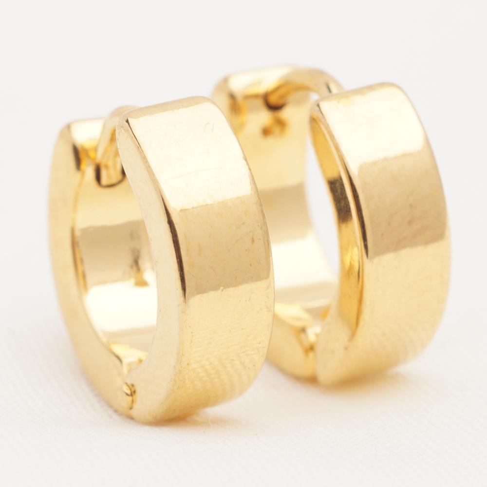 ESSFF 1Pair Stainless Steel Circle Hoop Earrings for Women and Men Gold Color Fashion Jewelry Wholesale - Quid Mart