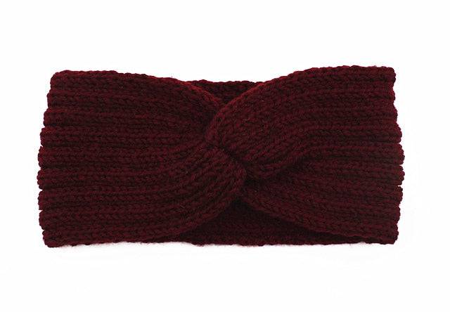 Knitted Knot Cross Headband - Women's Autumn Hair Accessories - Quid Mart