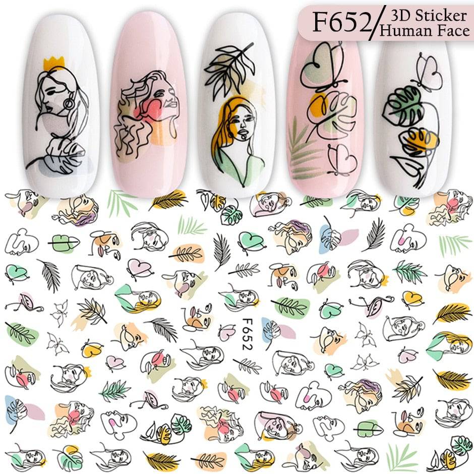 3D Valentine Sticker for Nails Cute Cartoon Lover Sliders for Nail Gang Girl DIY Design Decals Manicure Nail Art Decor GLF106 - Quid Mart